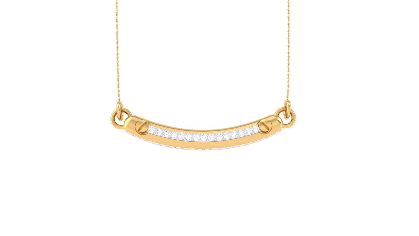 Bridge Of Starlight Gold Bar Pendant - 0.24 Ct Diamonds