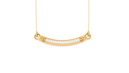 Bridge Of Starlight Gold Bar Pendant - 0.24 Ct Diamonds