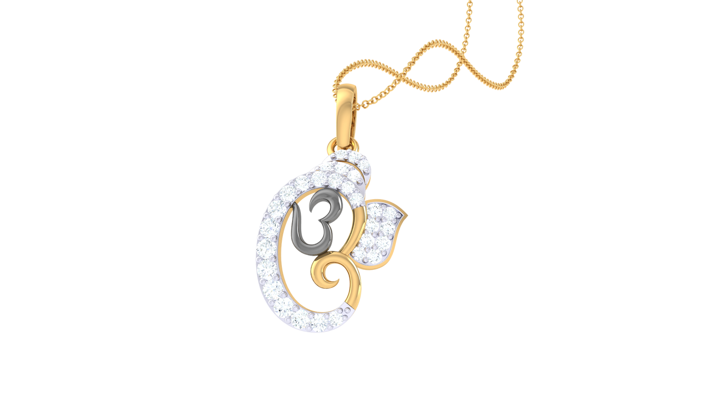 Om Serenity Pendant In Gold – 0.19 Ct Shimmering Diamonds