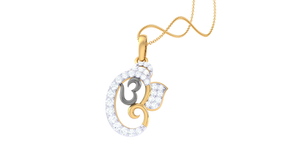Om Serenity Pendant In Gold – 0.19 Ct Shimmering Diamonds