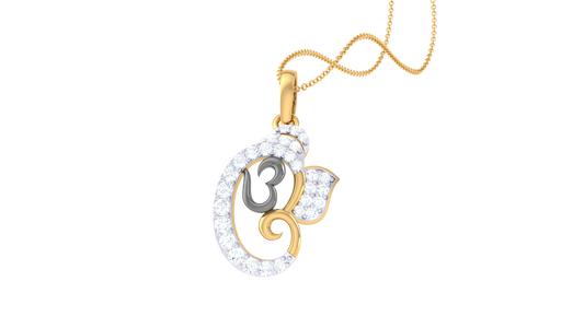 Om Serenity Pendant In Gold – 0.19 Ct Shimmering Diamonds