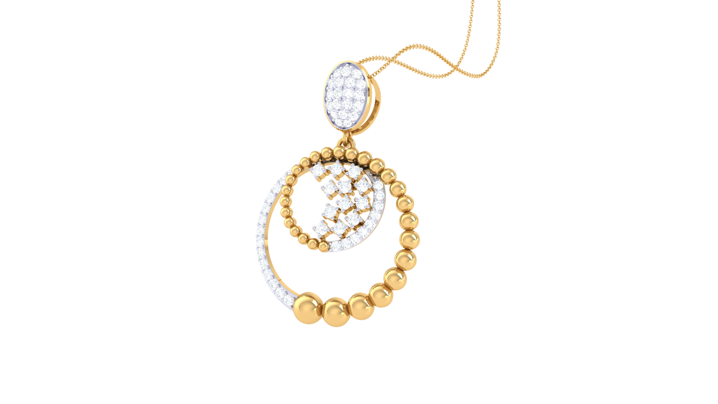 Interlocking Moonlight Pendant In Gold - 0.48 ct Diamonds