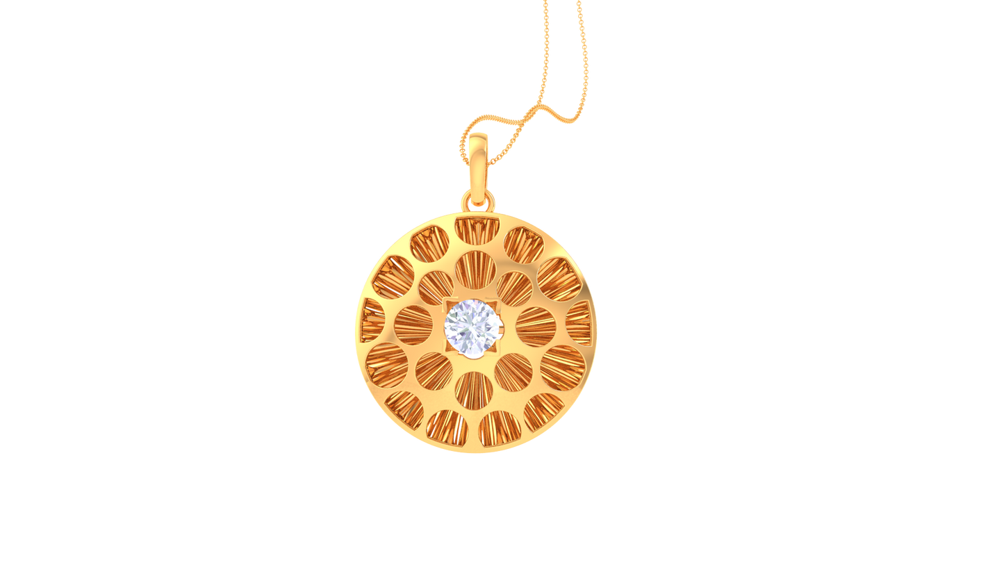 Celestial Bloom Pendant In Rose Gold - 0.59 Ct Brilliant Diamond