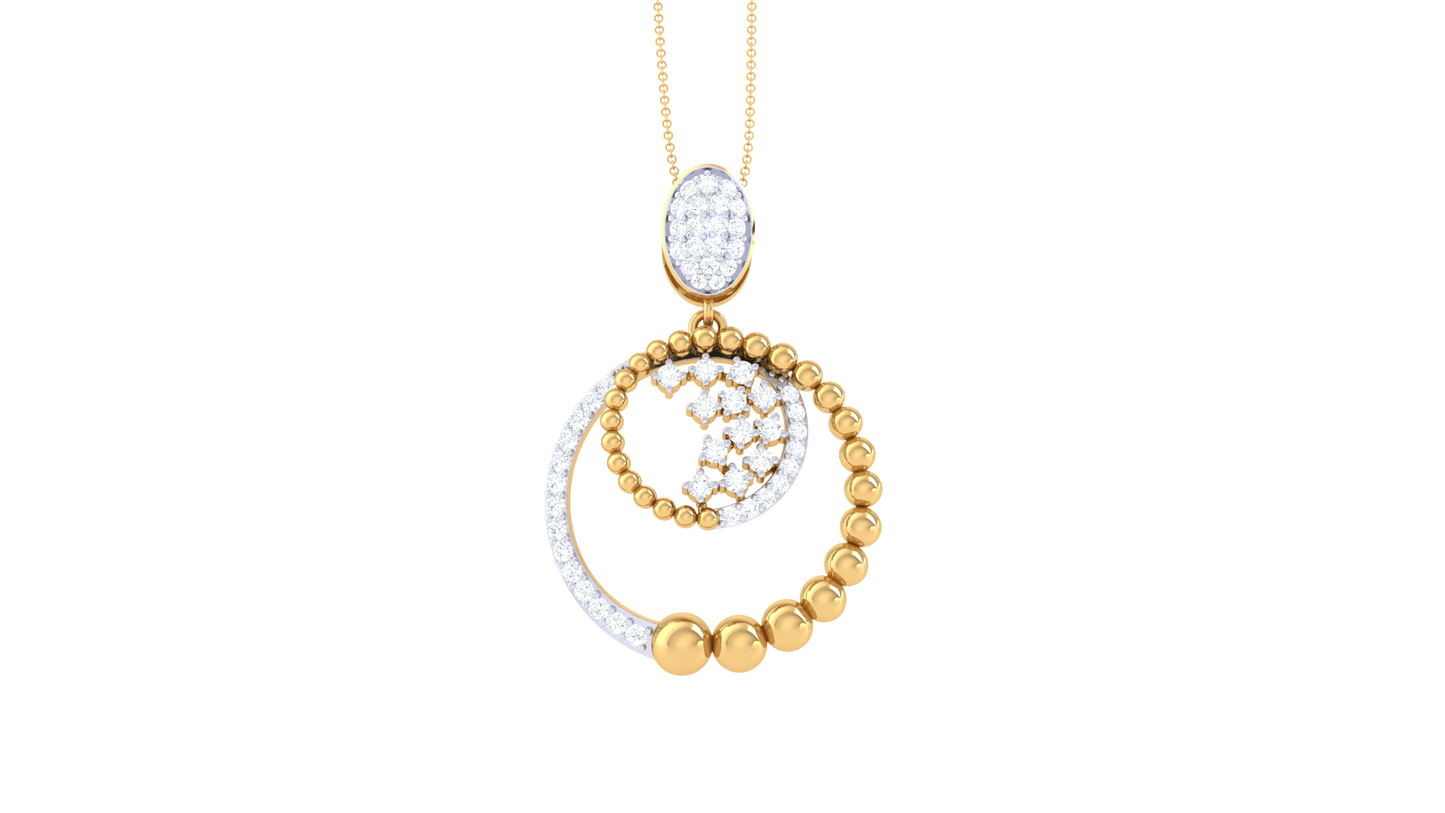 Interlocking Moonlight Pendant In Gold - 0.48 ct Diamonds