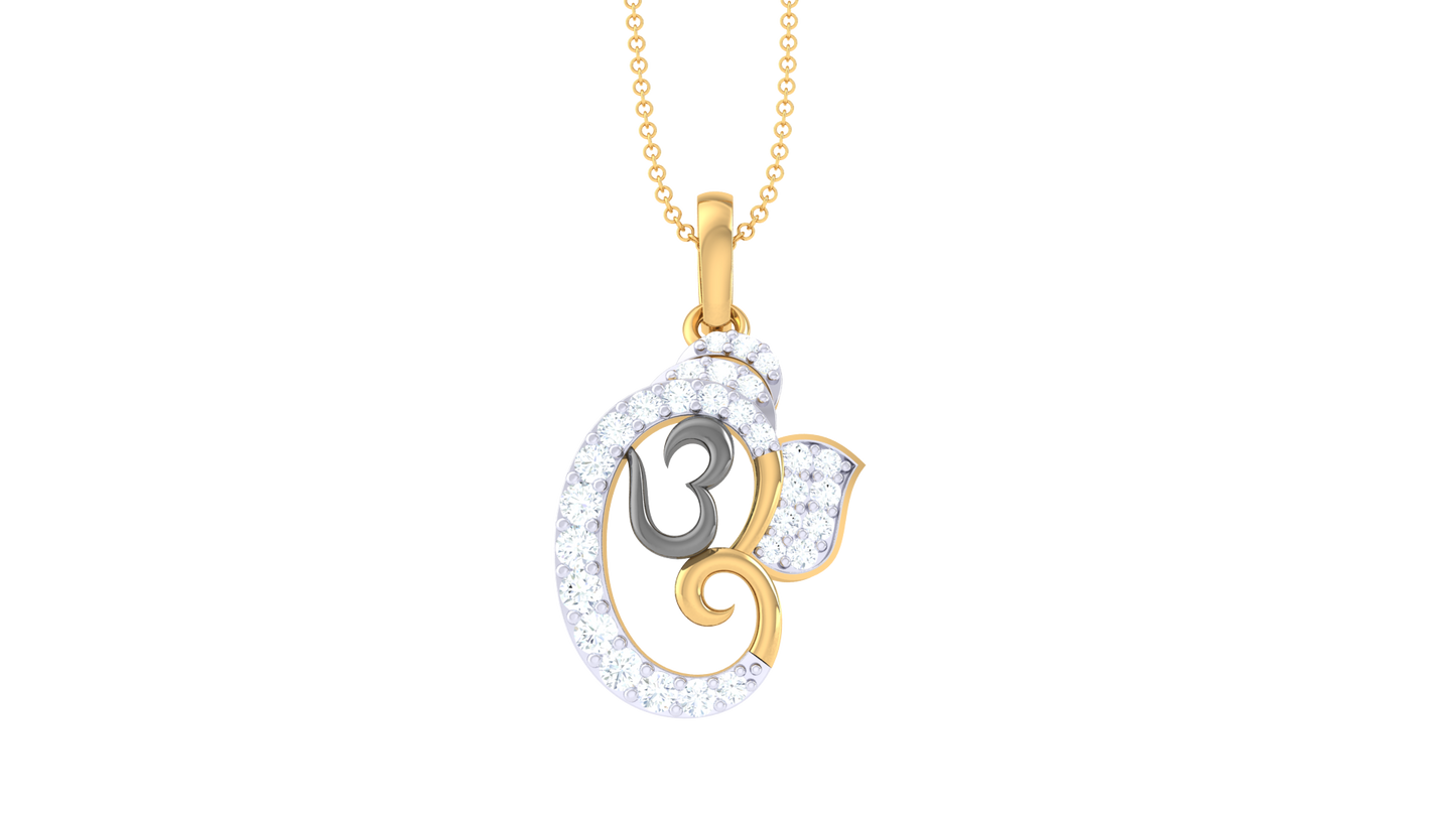 Om Serenity Pendant In Gold – 0.19 Ct Shimmering Diamonds