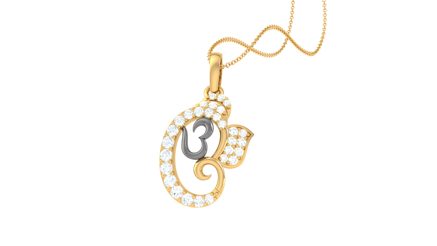 Om Serenity Pendant In Gold – 0.19 Ct Shimmering Diamonds