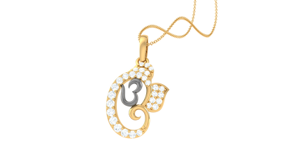 Om Serenity Pendant In Gold – 0.19 Ct Shimmering Diamonds