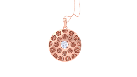 Celestial Bloom Pendant In Rose Gold - 0.59 Ct Brilliant Diamond
