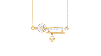 Initial 'H' Diamond Pendent with Bar and Wheel Motif – 0.26 Ct