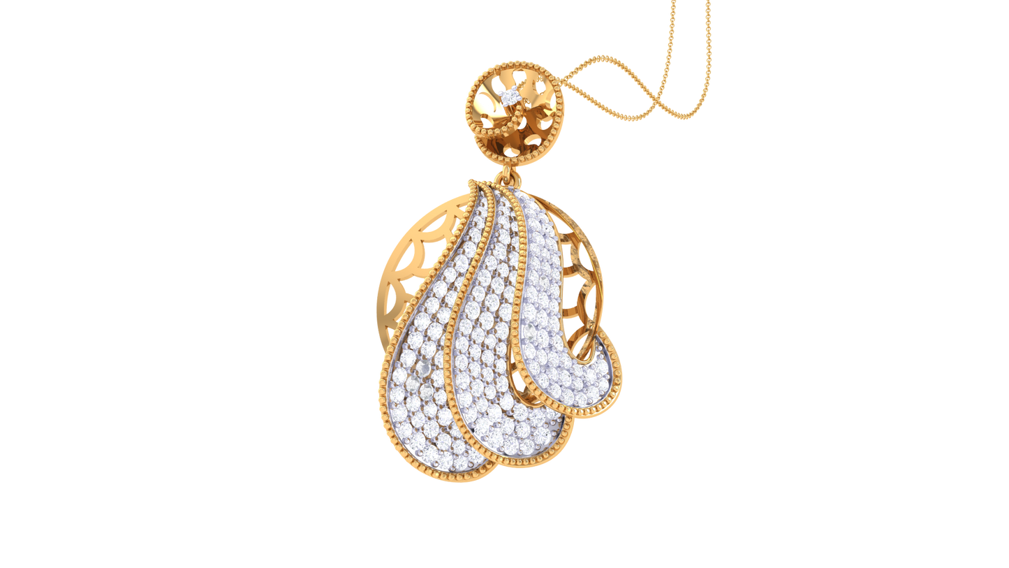 Lattice Lumina Pendent In Rose Gold - 1.49 Ct Round Cut Diamonds