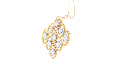 Teardrop Cluster Pendent In Luminous Gold – 0.35 Brilliant Cut Diamonds