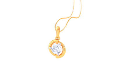 The Swirl Solitaire Pendent - 0.59 Ct Round Diamond In Gold