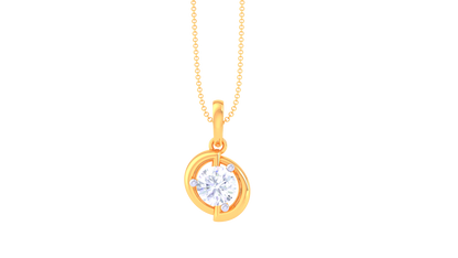 The Swirl Solitaire Pendent - 0.59 Ct Round Diamond In Gold