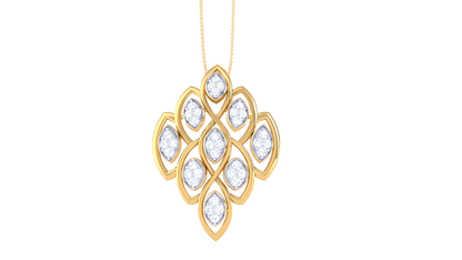 Teardrop Cluster Pendent In Luminous Gold – 0.35 Brilliant Cut Diamonds