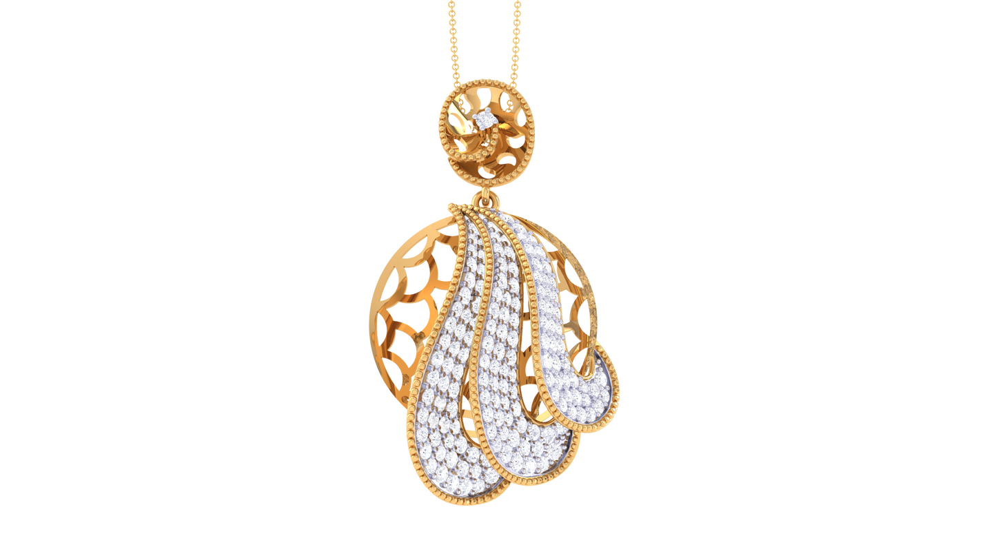 Lattice Lumina Pendent In Rose Gold - 1.49 Ct Round Cut Diamonds