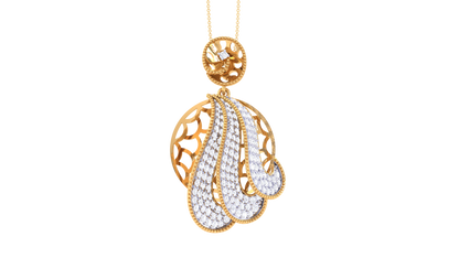 Lattice Lumina Pendent In Rose Gold - 1.49 Ct Round Cut Diamonds