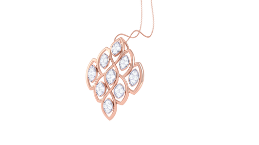 Teardrop Cluster Pendent In Luminous Gold – 0.35 Brilliant Cut Diamonds