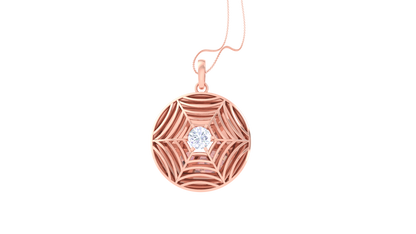 Celestial Convergence Pendant In Sculpted Gold - 0.59 Ct Brilliant Diamond In Center