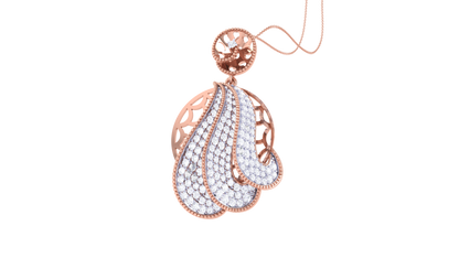 Lattice Lumina Pendent In Rose Gold - 1.49 Ct Round Cut Diamonds