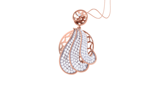 Lattice Lumina Pendent In Rose Gold - 1.49 Ct Round Cut Diamonds