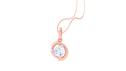 The Swirl Solitaire Pendent - 0.59 Ct Round Diamond In Gold