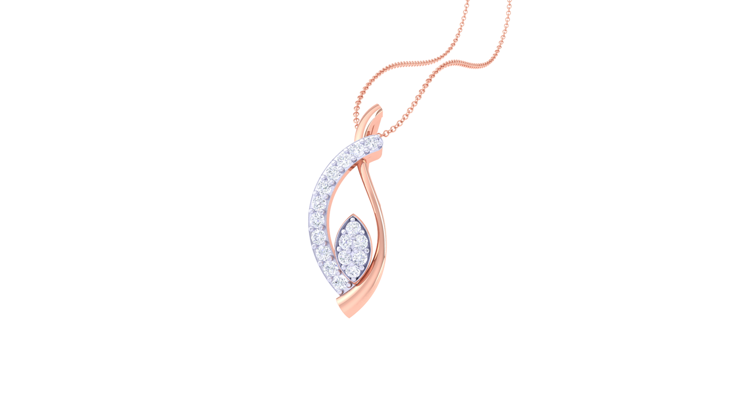 Fluid Wave Diamond Pendent - 0.16 Ct