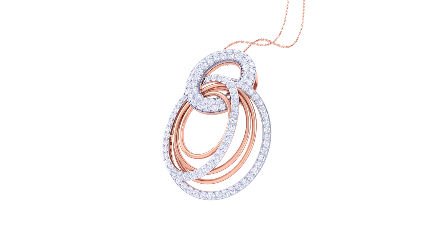 Loop Bloom Diamond Stud Pendent - 1.19 Ct