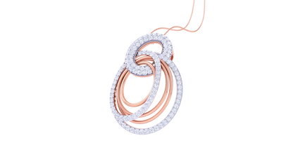 Loop Bloom Diamond Stud Pendent - 1.19 Ct