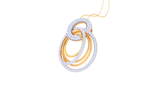 Loop Bloom Diamond Stud Pendent - 1.19 Ct