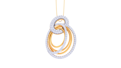 Loop Bloom Diamond Stud Pendent - 1.19 Ct