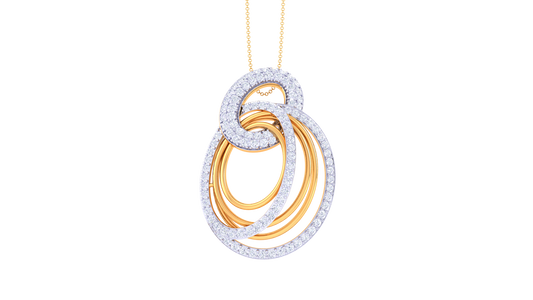 Loop Bloom Diamond Stud Pendent - 1.19 Ct