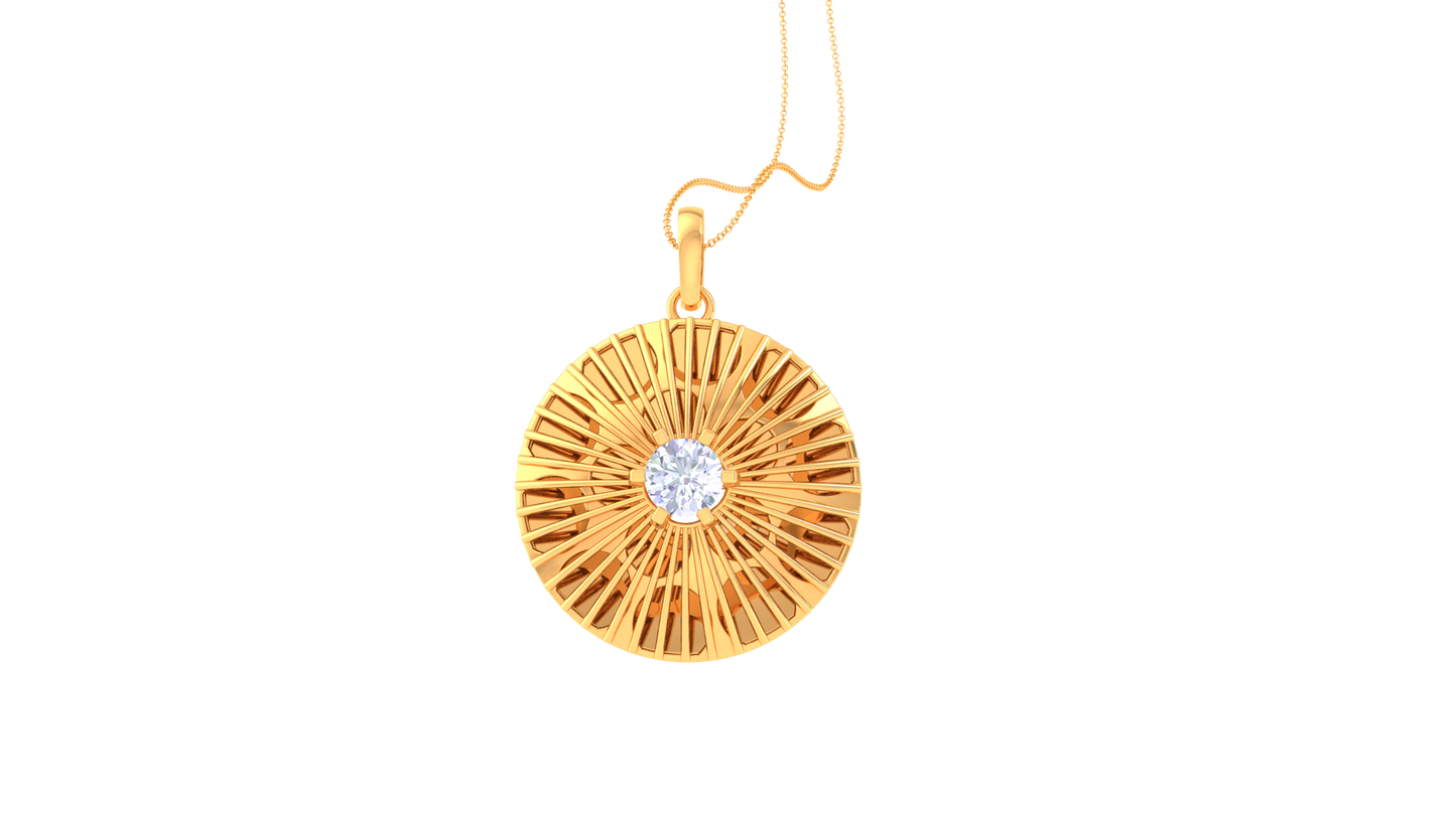 Solar Halo Pendent In Rose Gold - 0.59 Ct Dazzling Diamond