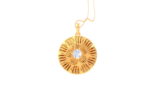 Solar Halo Pendent In Rose Gold - 0.59 Ct Dazzling Diamond