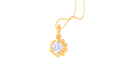 The Blossom Solitaire Pendant In Gold – 0.59 Ct Round Diamond