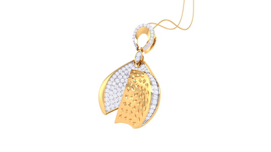 Lumiere Dual Drop Pendent In Gold - 0.68 Ct Round Cut Diamonds