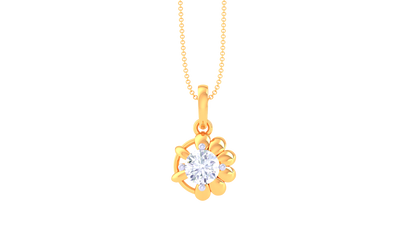 The Blossom Solitaire Pendant In Gold – 0.59 Ct Round Diamond