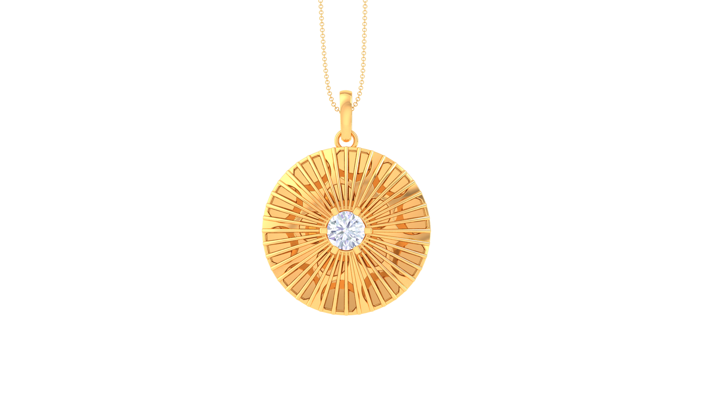 Solar Halo Pendent In Rose Gold - 0.59 Ct Dazzling Diamond