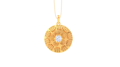 Solar Halo Pendent In Rose Gold - 0.59 Ct Dazzling Diamond