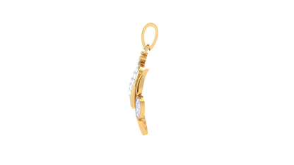 Elegant Teardrop Ganesha Gold Pendant - 0.25 Ct Diamond Accents