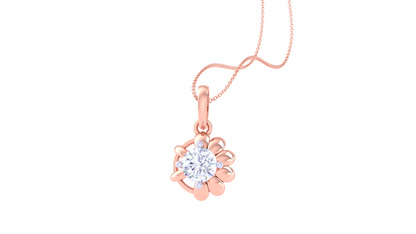 The Blossom Solitaire Pendant In Gold – 0.59 Ct Round Diamond