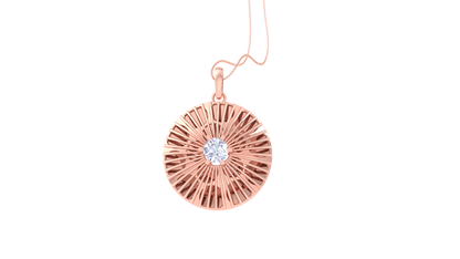 Solar Halo Pendent In Rose Gold - 0.59 Ct Dazzling Diamond