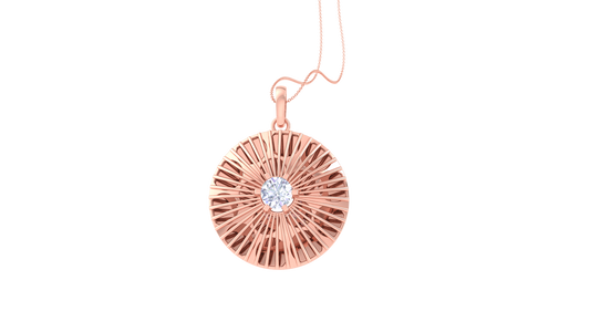 Solar Halo Pendent In Rose Gold - 0.59 Ct Dazzling Diamond