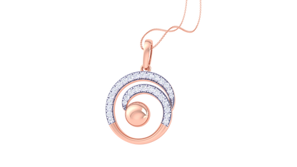 Celestial Grace Golden Pendent – 0.38 Ct Brilliant Diamonds In Concentric Sparkle