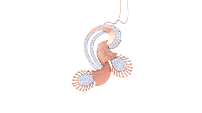 Timeless Fusion Arc Golden Pendent - 1.02 Ct Stunning Round Diamonds