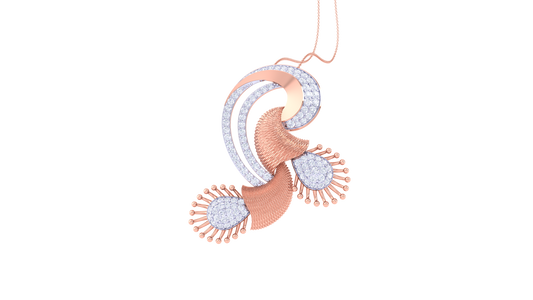 Timeless Fusion Arc Golden Pendent - 1.02 Ct Stunning Round Diamonds