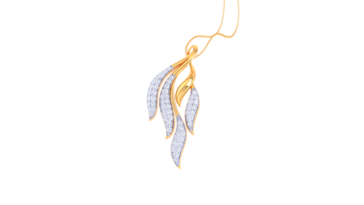 Linear Luxe Pendent With Diamond In Gold - 0.52 Ct