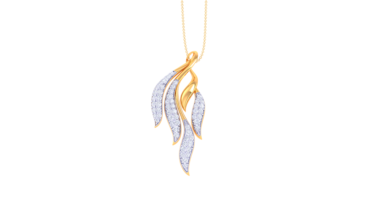 Linear Luxe Pendent With Diamond In Gold - 0.52 Ct