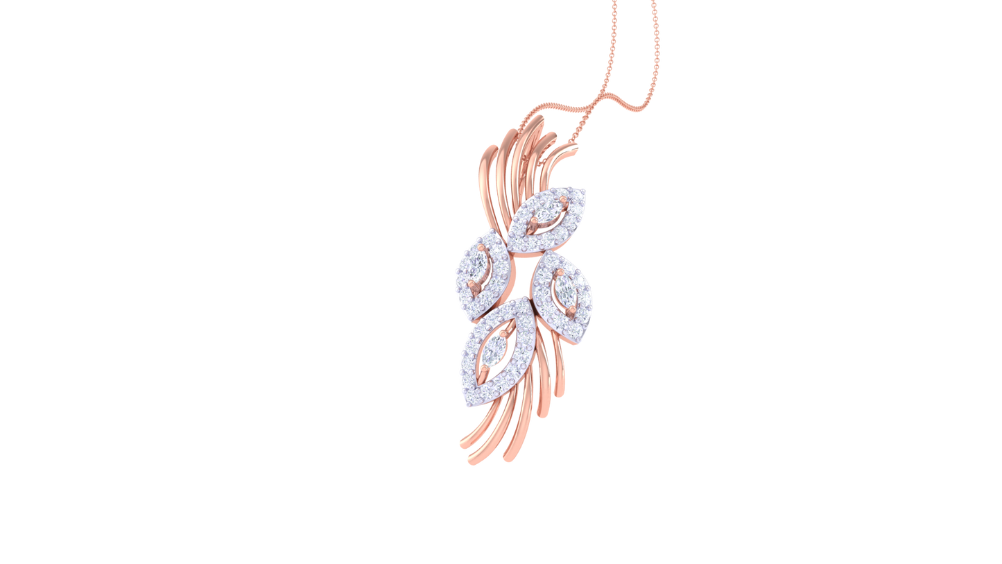 Twilight Leaf Diamond Pendent - 0.52 Ct