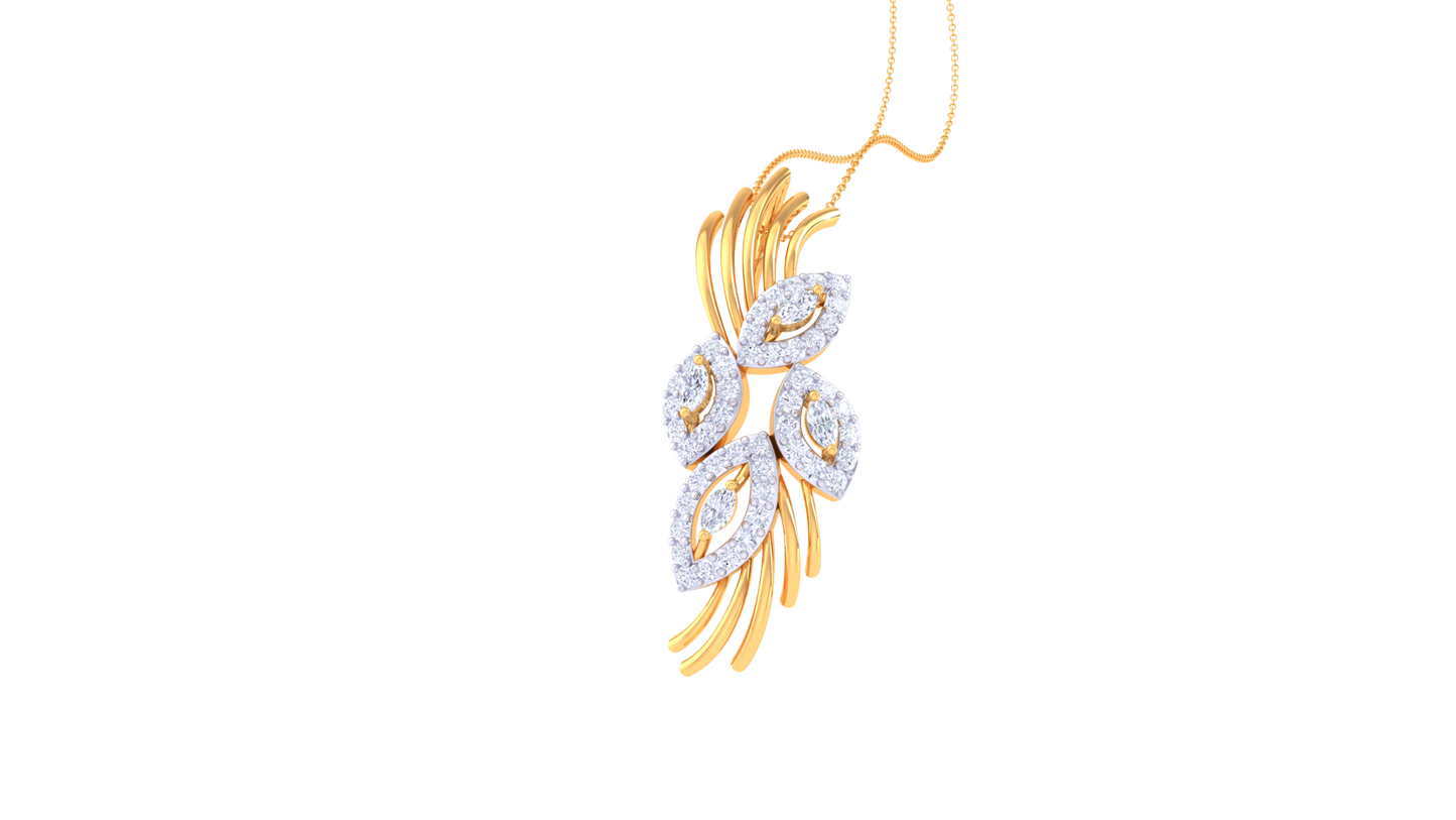 Twilight Leaf Diamond Pendent - 0.52 Ct