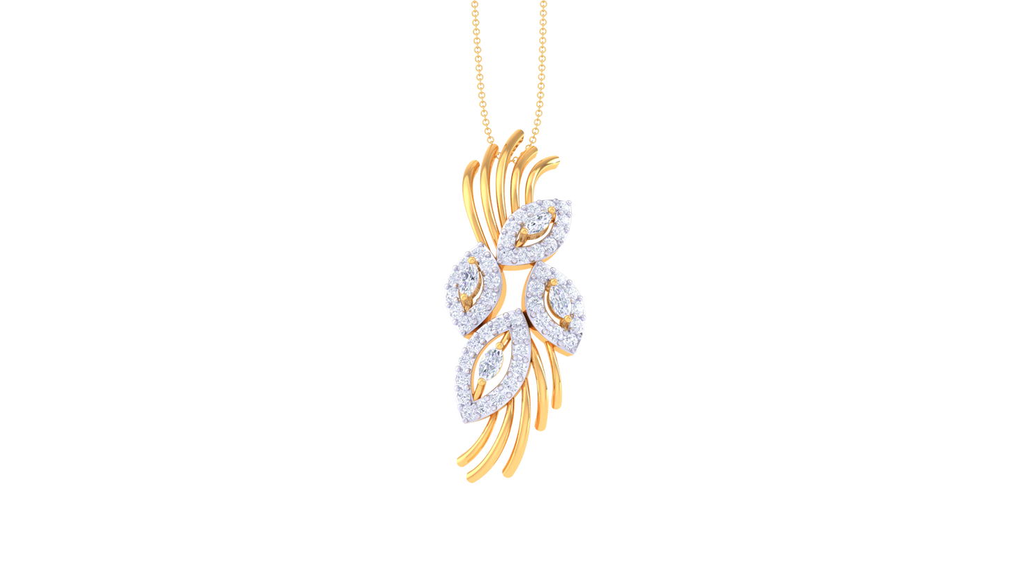 Twilight Leaf Diamond Pendent - 0.52 Ct